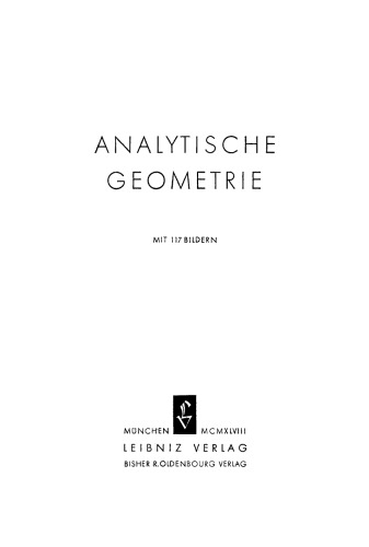 Analytische Geometrie