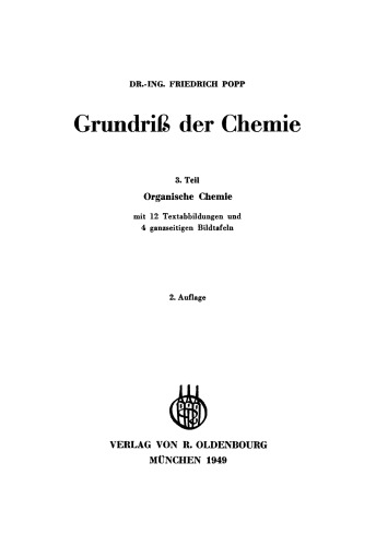 Grundriß der Chemie: Teil 3 Organische Chemie