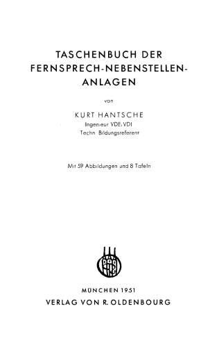 Taschenbuch der Fernsprech-Nebenstellen-Anlagen