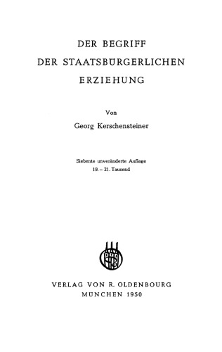 Der Begriff der staatsbürgerlichen Erziehung