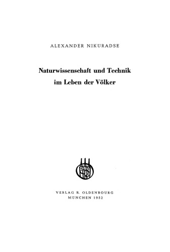 Naturwissenschaft und Technik im Leben der Völker