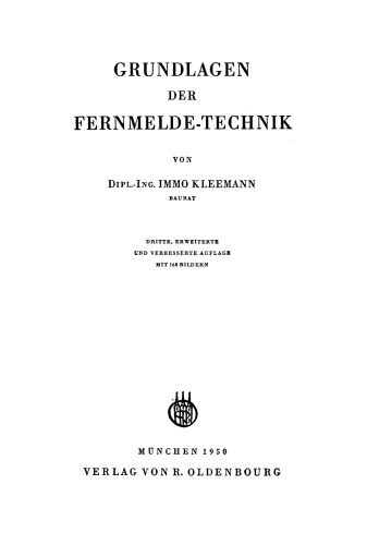 Grundlagen der Fernmeldetechnik