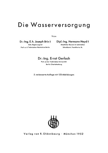 Die Wasserversorgung