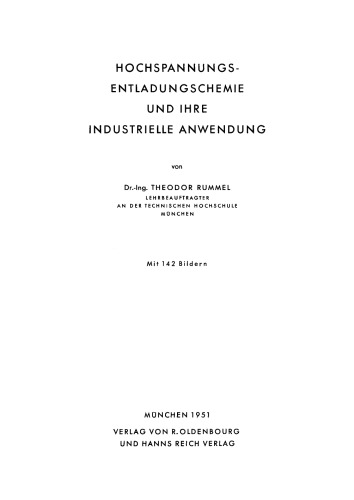 Hochspannungsentladungschemie und ihre industrielle Anwendung