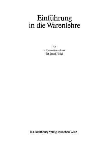 Einführung in die Warenanalyse