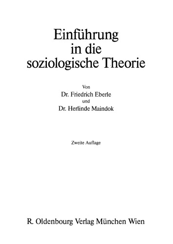 Einführung in die soziologische Theorie