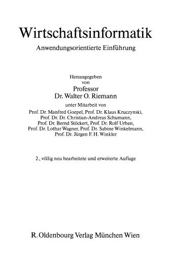 Wirtschaftsinformatik: Anwendungsorientierte Einführung