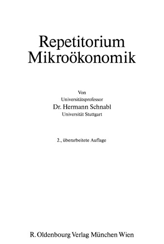 Repetitorium Mikroökonomik