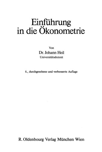 Einführung in die Ökonometrie
