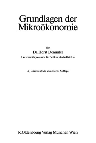 Grundlagen der Mikroökonomie