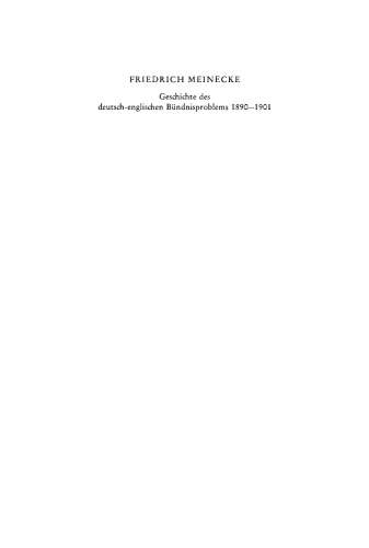 Geschichte des deutsch-englischen Bündnisproblems 1890–1901