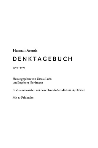 Denktagebuch: 1950 - 1973