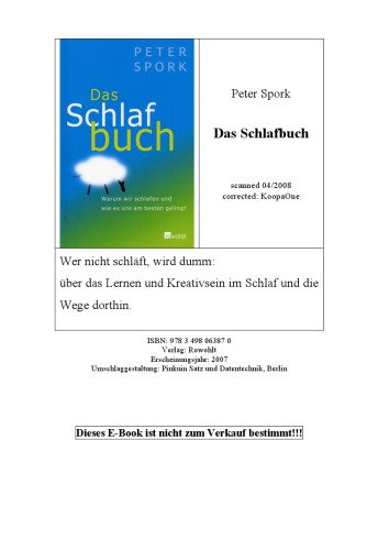 Das Schlafbuch warum wir schlafen und wie es uns am besten gelingt