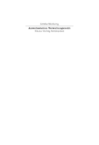 Anwaltsstation Verwaltungsrecht