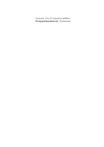 Wertpapierhandelsgesetz Kommentar