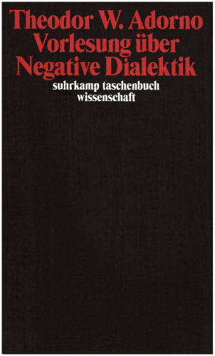 Vorlesung über Negative Dialektik