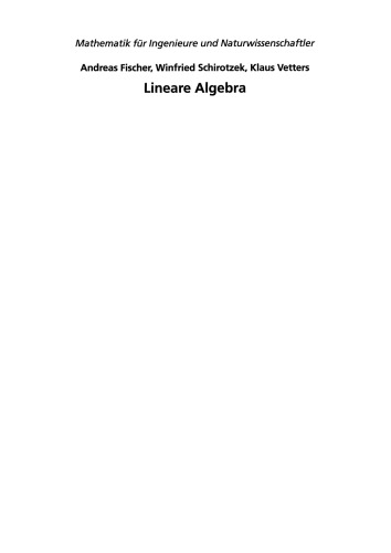 Lineare Algebra: Eine Einführung für Ingenieure und Naturwissenschaftler