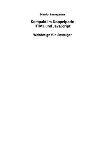 Kompakt im Doppelpack: HTML und JavaScript: Webdesign für Einsteiger