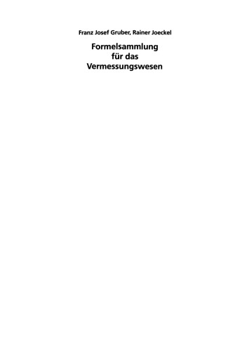 Formelsammlung für das Vermessungswesen