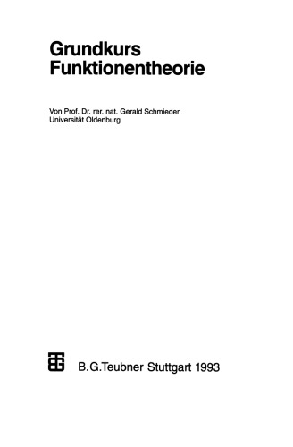 Grundkurs Funktionentheorie