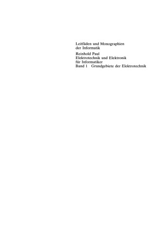 Elektrotechnik und Elektronik für Informatiker: Grundbegriffe der Elektrotechnik