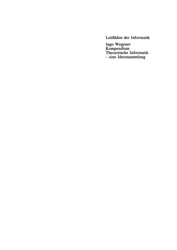 Kompendium Theoretische Informatik — eine Ideensammlung