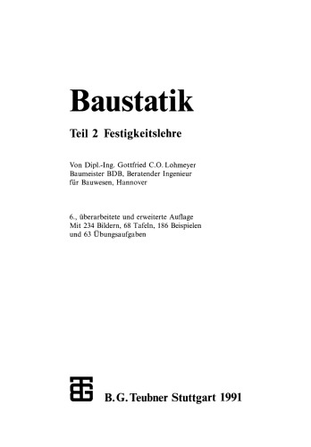Baustatik: Teil 2 Festigkeitslehre