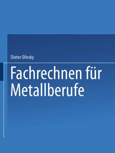 Fachrechnen für Metallberufe