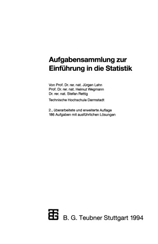 Aufgabensammlung zur Einführung in die Statistik