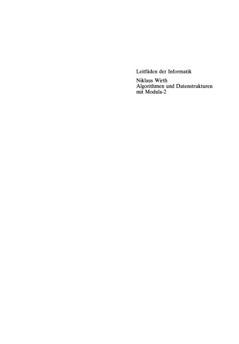 Algorithmen und Datenstrukturen mit Modula — 2