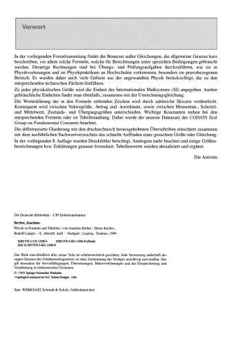 Physik in Formeln und Tabellen