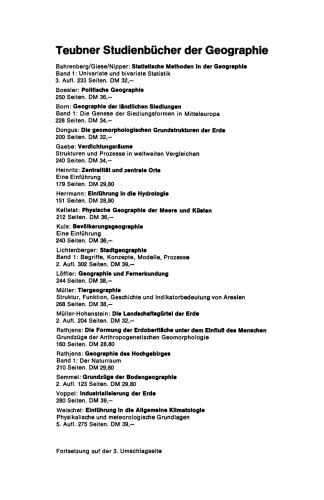 Stadtgeographie: Band 1: Begriffe, Konzepte, Modelle, Prozesse