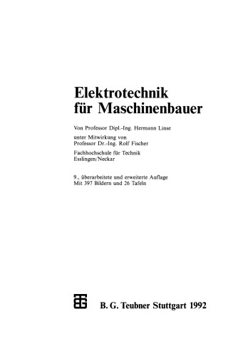 Elektrotechnik für Maschinenbauer