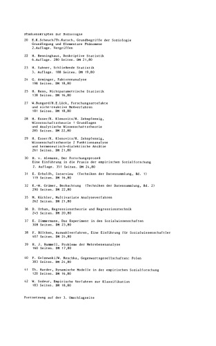 Statistik für Soziologen 2: Schließende Statistik