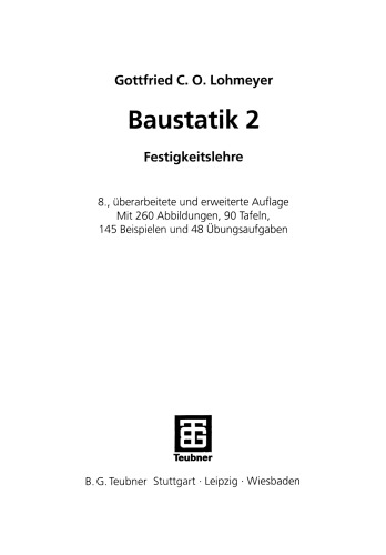 Baustatik 2: Festigkeitslehre