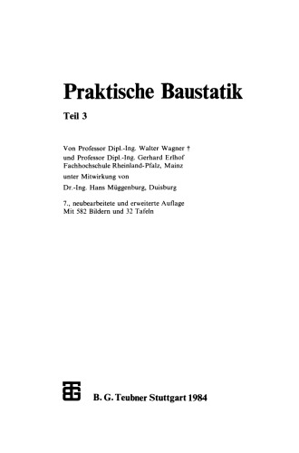 Praktische Baustatik: Teil 3