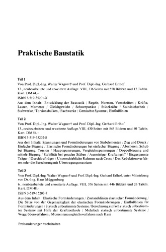 Praktische Baustatik: Teil 2