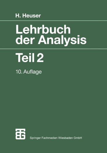 Lehrbuch der Analysis: Teil 2