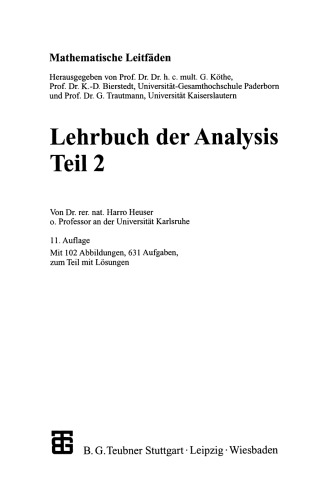 Lehrbuch der Analysis