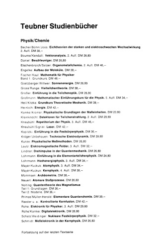 Mathematischer Einführungskurs für die Physik