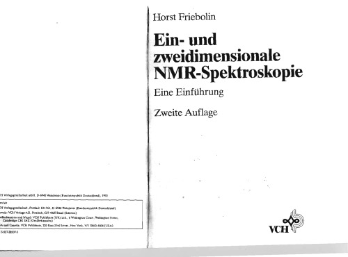 Ein- und zweidimensionale NMR-Spektroskopie : eine Einführung