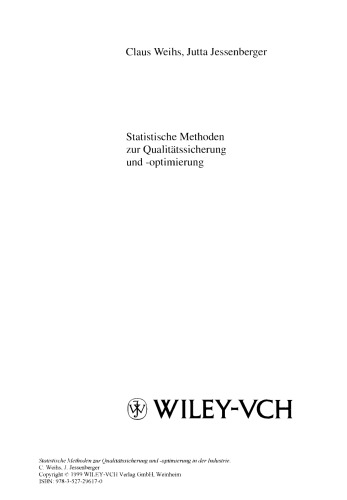 Statistische Methoden zur Qualitätssicherung und -optimierung in der Industrie