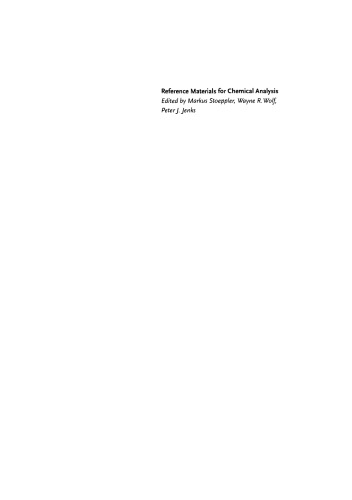 References Materials for Chemical Analysis: Certification, Availability, and Proper Usage