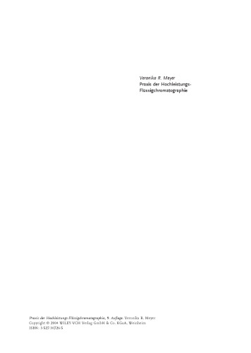 Praxis der Hochleistungs-Flüssigchromatographie