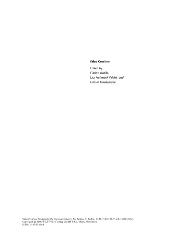 Value Creation: Strategies for the Chemical Industry, Second Edition