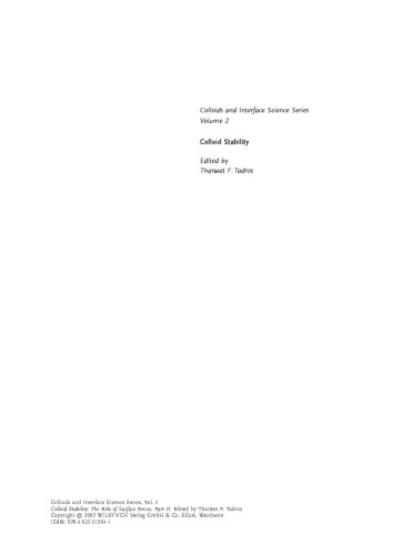 Colloid Stability: The Role of Surface Forces - Part II, Volume 2