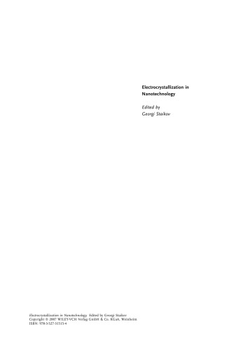 Electrocrystallization in Nanotechnology