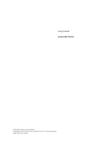 Zuckersu?e Chemie: Kohlenhydrate & Co