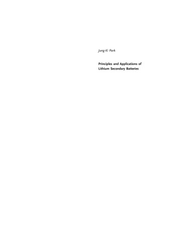Principles and Applications of Lithium Secondary Batteries