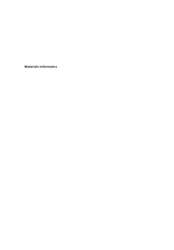 Materials Informatics. Methods, Tools and Applications